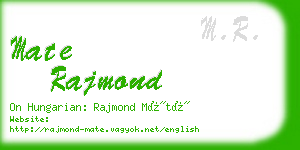 mate rajmond business card